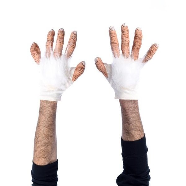 Zagone Zagone G1035 White Albino Gorilla Primate or Yeti Costume Latex Hand Gloves G1035